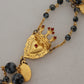 Elegant Gold Black Charm Cross Necklace