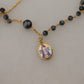 Elegant Gold Black Charm Cross Necklace