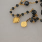 Elegant Gold Black Charm Cross Necklace