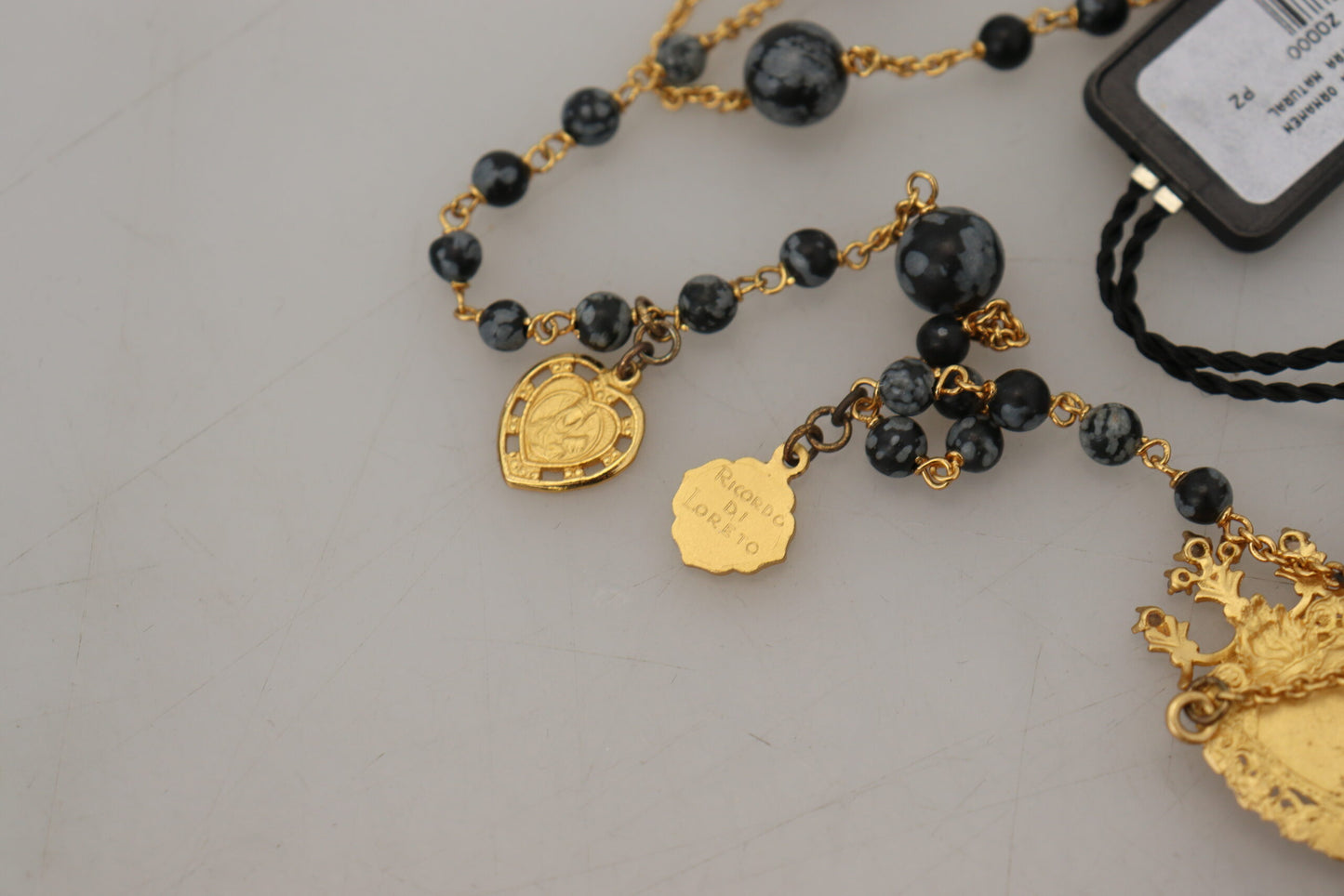 Elegant Gold Black Charm Cross Necklace