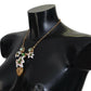 Golden Lily Flower Pendant Necklace