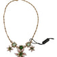 Golden Lily Flower Pendant Necklace