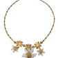 Golden Lily Flower Pendant Necklace