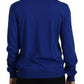 Blue Long Sleeve Crew Neck Casual Sweater