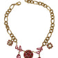 Elegant Floral Roses Gold-Plated Necklace