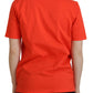 Orange Cotton Shiny Icon East Tee Crewneck T-shirt