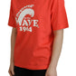 Orange Logo Cotton Crewneck Short Sleeve T-shirt