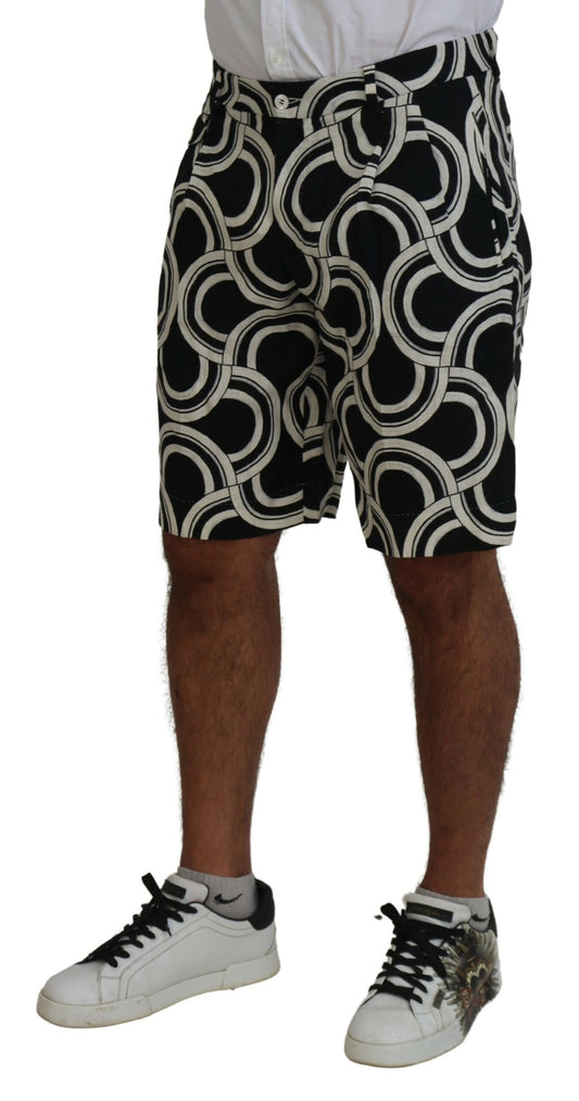 Chic Black and White Linen Shorts