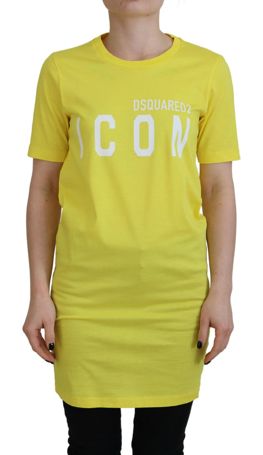 Yellow CottonShiny Icon Renny Dress Crewneck T-shirt