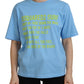 Blue Logo Print Cotton Crewneck Short Sleeve T-shirt