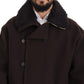 Elegant Dark Brown Shearling Coat Jacket