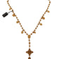 Elegant Gold Tone Cross Charm Necklace