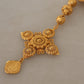 Elegant Gold Tone Cross Charm Necklace