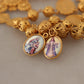 Elegant Gold Tone Cross Charm Necklace