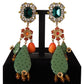 Elegant Floral Cactus Drop Clip-On Earrings