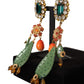 Elegant Floral Cactus Drop Clip-On Earrings