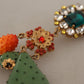 Elegant Floral Cactus Drop Clip-On Earrings