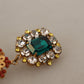 Elegant Floral Cactus Drop Clip-On Earrings