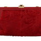 Elegant Red Fur VANDA Evening Clutch