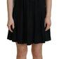 Black Acetate Short Sleeves A-line Sheath Dress