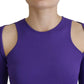 Purple Viscose Long Sleeves Bodycon Maxi Dress