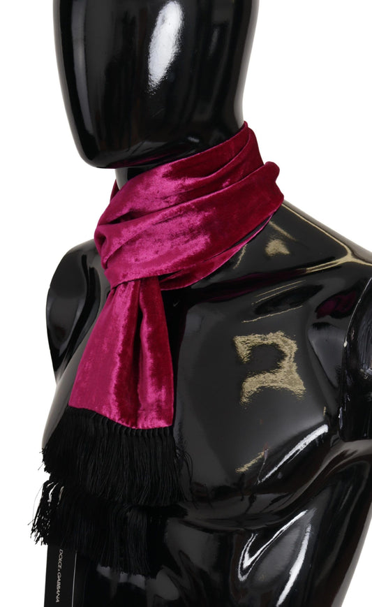 Elegant Magenta Silk Men's Scarf