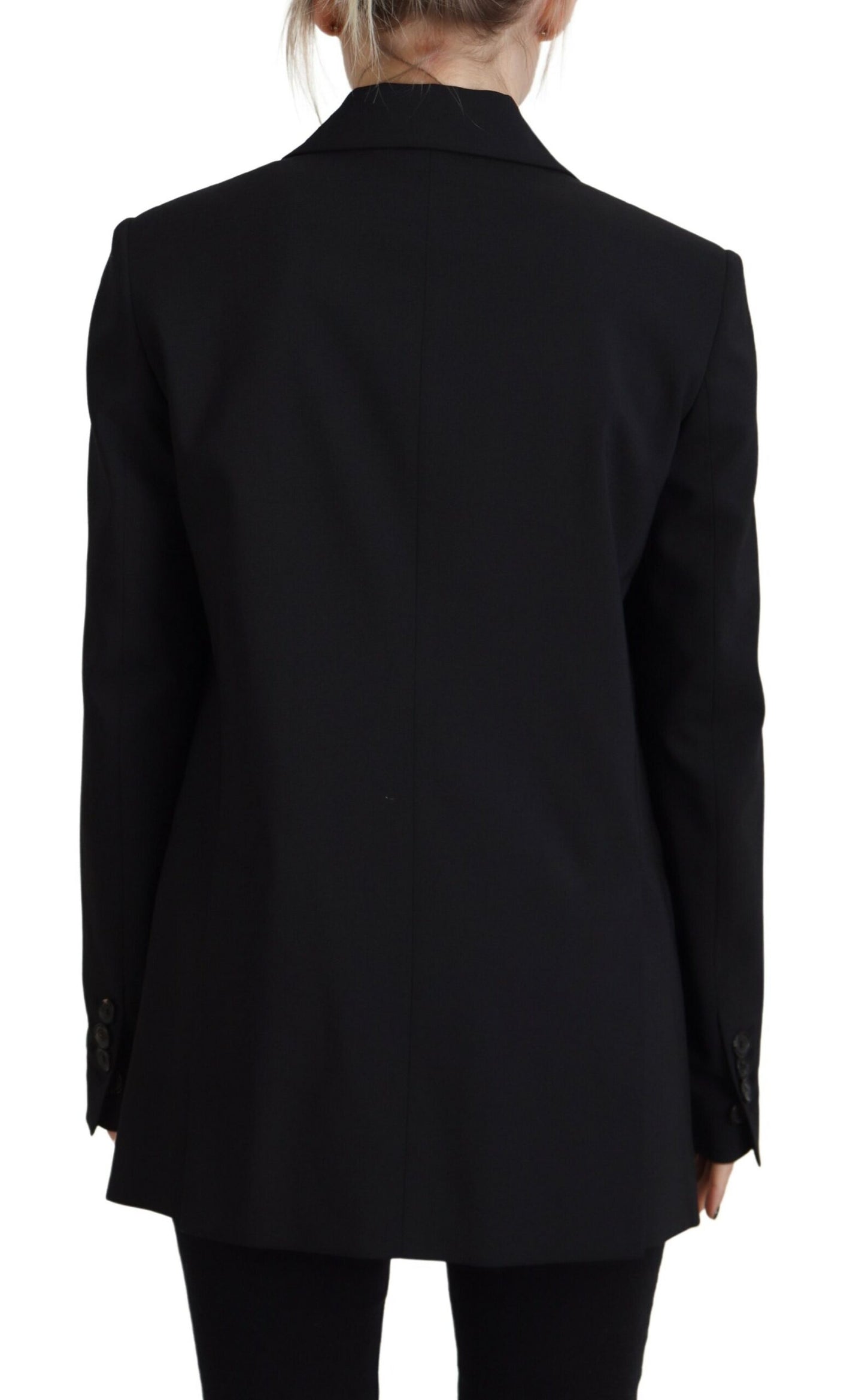 Black Flower Single Breasted Coat Blazer