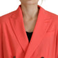 Pink Double Breasted Coat Blazer Jacket