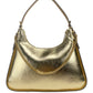 Wilma Large Smooth Leather Chain Shoulder Bag Purse Gold