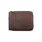 Elegant Leather Coin & Card Wallet in Brown