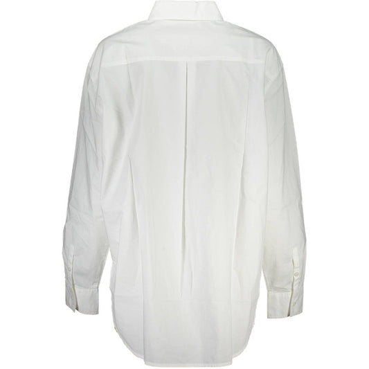 Elegant Long-Sleeved White Cotton Shirt