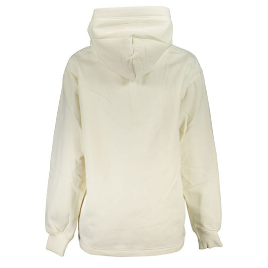 Chic White Hooded Fleece Sweatshirt