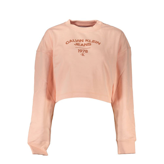 Chic Pink Fleece Crew Neck Sweatshirt