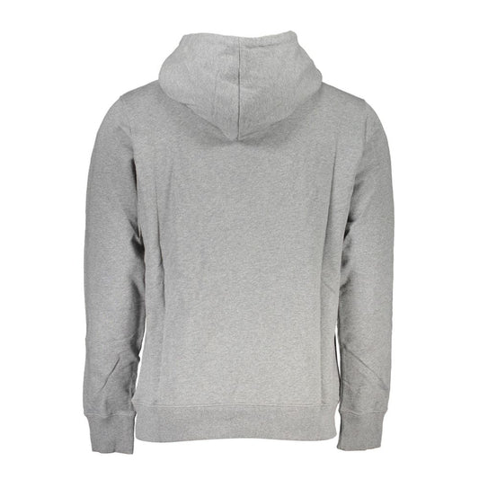 Chic Gray Hooded Sweatshirt with Central Pocket