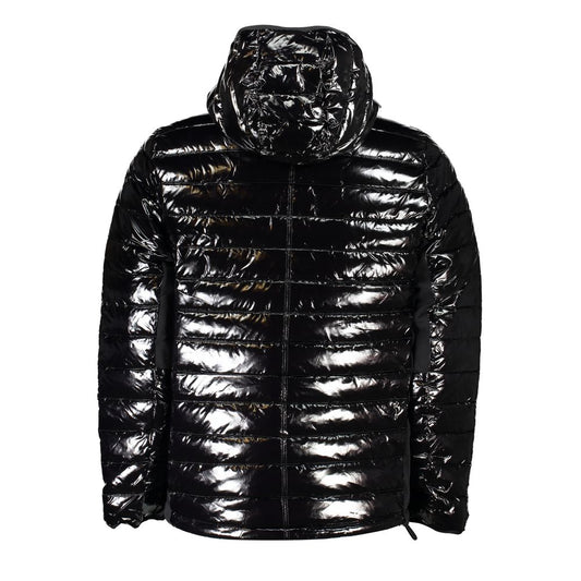 Sleek Nylon Hooded Jacket with Contrast Details
