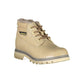 Beige Lace-Up Boots with Contrast Details