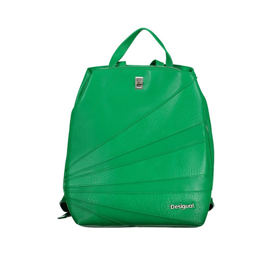 Chic Green Backpack with Contrast Details