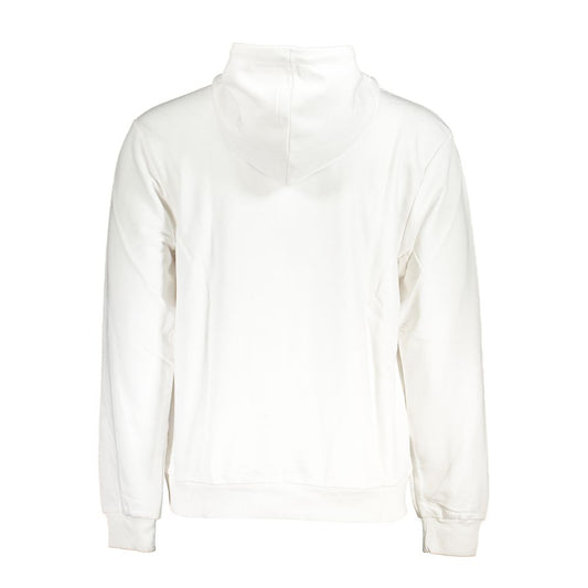 Chic White Cotton Blend Hooded Sweater