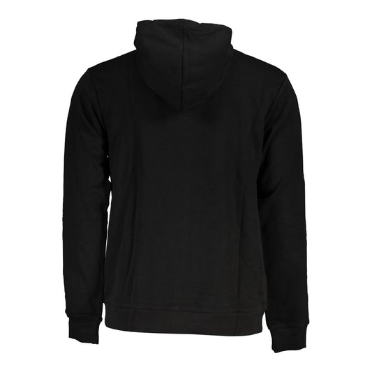 Sleek Black Hooded Sweatshirt with Embroidery