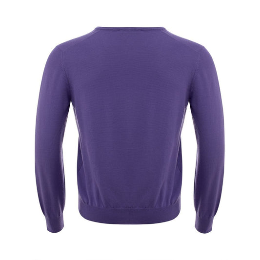 Elegant Purple Wool Sweater for Men