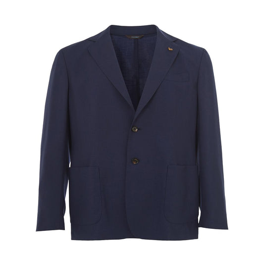 Elegant Blue Cashmere Jacket for Men