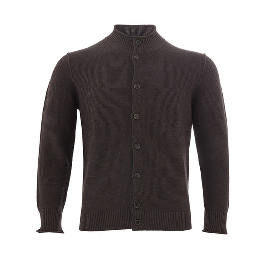 Elegant Wool Brown Cardigan for Men