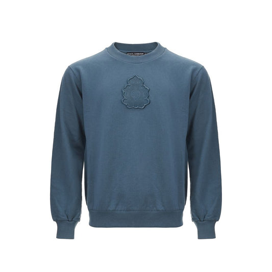 Elegant Sapphire Cotton Sweater for Men
