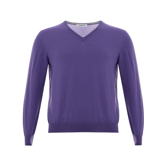 Elegant Purple Wool Sweater for Men