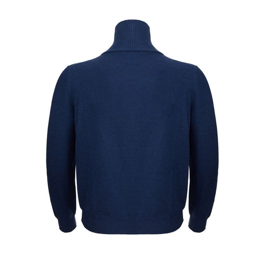 Elegant Blue Wool Sweater