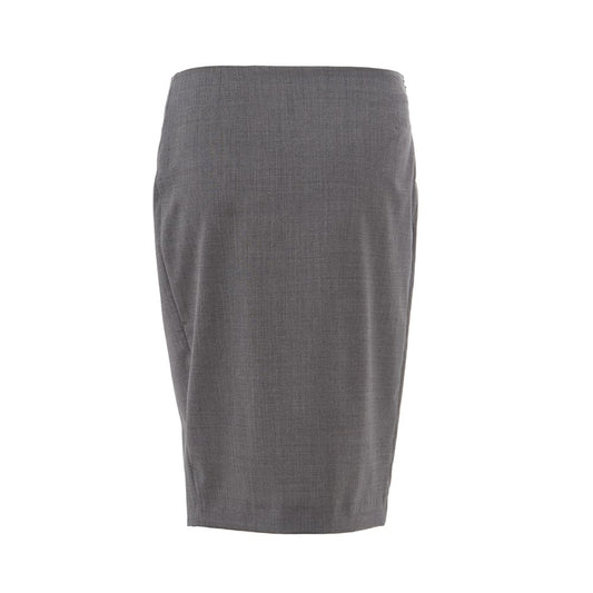 Elegant Gray Wool Skirt