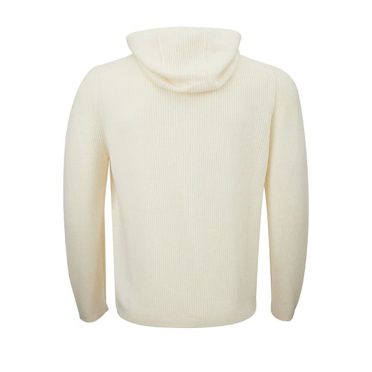 Elegant White Wool Sweater for Men