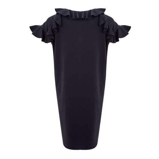 Elegant Black Viscose Dress