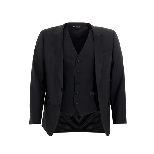 Elegant Black Wool Suit for Men