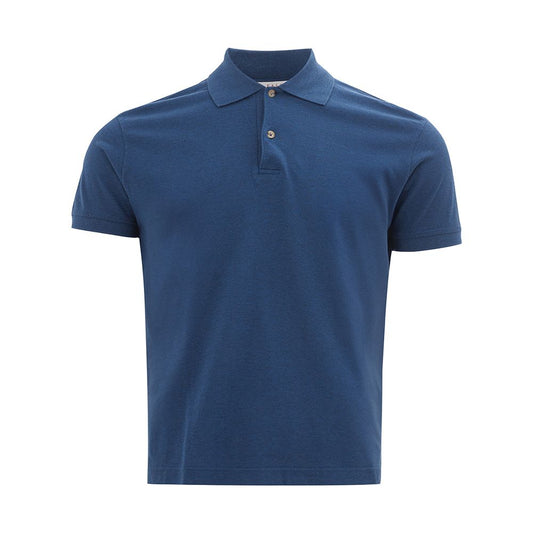 Elegant Italian Cotton Blue Polo Shirt